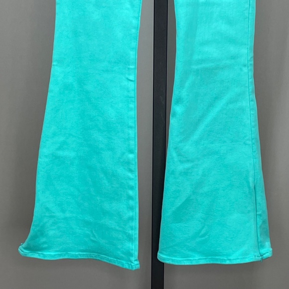 NEW 7 For All Mankind Jeans Womens 26 green denim boot zip flare boho casual - Picture 3 of 14